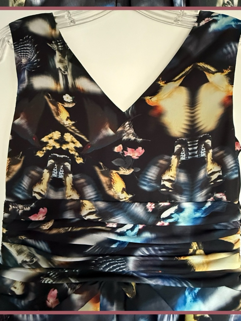 Ted Baker Sleeveless Abstract Bird Dress - Picture 6 of 9